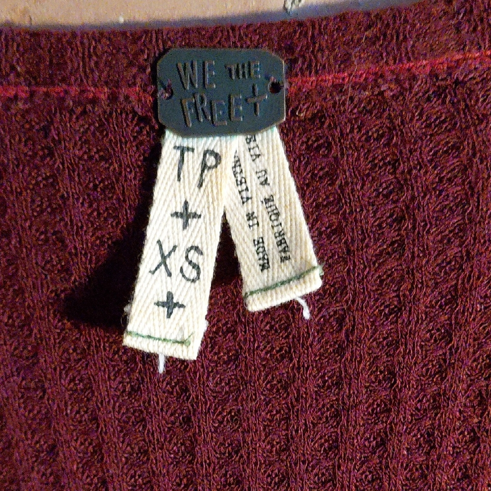 We The Free Burgundy Textured Knit Sweater - Picture 3 of 4